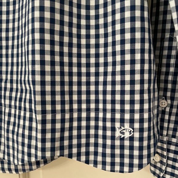 Southern Tide Gingham Popover Scalloped Hem M NEW - Picture 2 of 8
